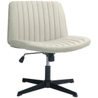 Chaise de bureau large, Chaise de bureau sans accoudoirs, Chaise de coiffeuse en tissu avec hauteur réglable