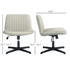 Chaise de bureau large, Chaise de bureau sans accoudoirs, Chaise de coiffeuse en tissu avec hauteur réglable