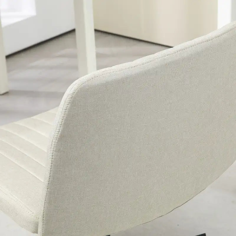 Chaise de bureau large, Chaise de bureau sans accoudoirs, Chaise de coiffeuse en tissu avec hauteur réglable