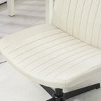 Chaise de bureau large, Chaise de bureau sans accoudoirs, Chaise de coiffeuse en tissu avec hauteur réglable