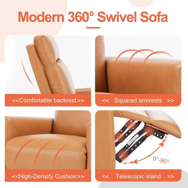 Fauteuil inclinable manuel, 8 modes de massage différents, marron
