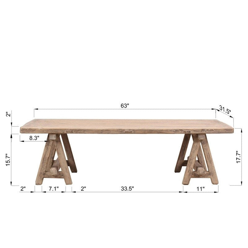 63 Table Basse Rimini Longue Noyer Naturel Vieilli