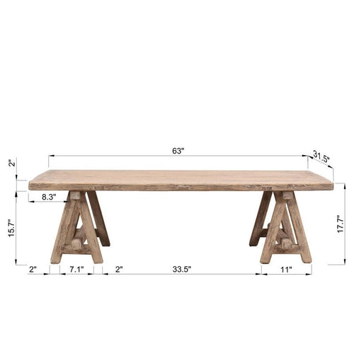 63 Table Basse Rimini Longue Noyer Naturel Vieilli